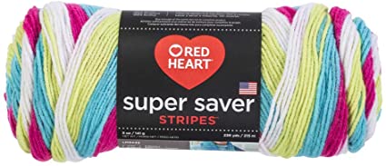 RED Heart Super Saver Yarn, Candy Stripe - New