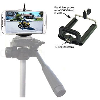 Universal Smartphone Tripod Adapter Holder for Apple iPhone 6s Plus 6 SE Samsung Galaxy S6 S7 EDGE Note LG G5 Mount Clip Holder with 14-20 Connector Improve and Make Better Selfie Videos Pictures