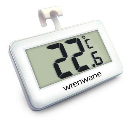 Wrenwane Digital Refrigerator Freezer Room Thermometer, White