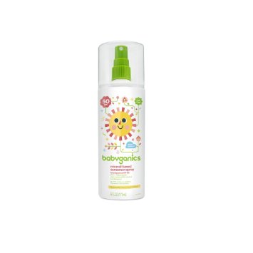 BabyGanics - mineral-based Sunscreen Spray Water Resistant Fragrance Free 50 SPF - 6 oz