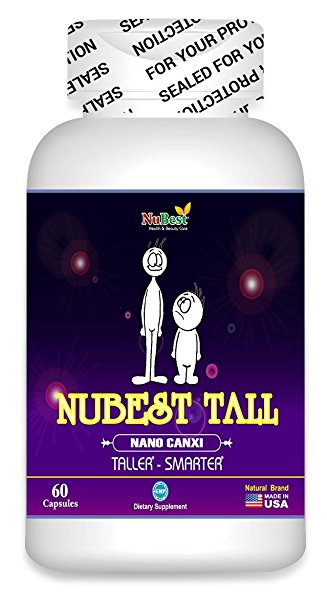 Nubest Tall 60 Capsules, Growth Height with Nanometer Calcium | All Natural Formula