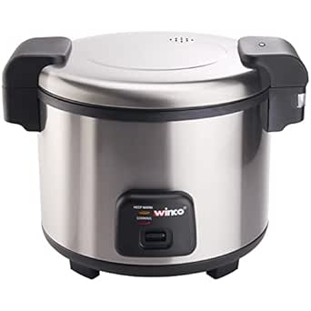 Winco Commercial-Grade Electric Rice Cooker with Hinged Cover, 30 Cup