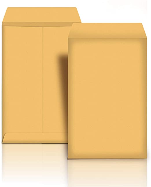 AmazonBasics Catalog Mailing Envelopes, Peel & Seal, 6x9 Inch, Brown Kraft, 100-Pack - AMZP12