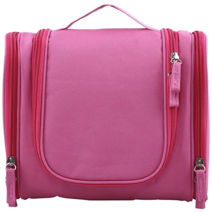 Molain Makeup Organizer Hanging Bathroom Storage Travel Knit Toiletry Bag Cosmetic and Makeup Bags (Fuchsia)