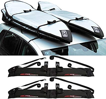 Car Rack & Carriers Double Surfboard Car Rooftop Rack, 2 Surfboard Soft Wrap Roof Racks Rax any Car , SUV, Minivan Van Sedan