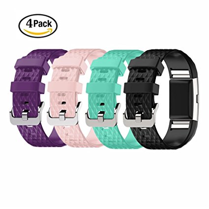 Bands for Fitbit Charge 2,Classic Fitness Replacement Accessories Wrist Band with Metal Clasp for 2016 Fitbit Charge 2/Charge2 Heart Rate Fitness Wristband