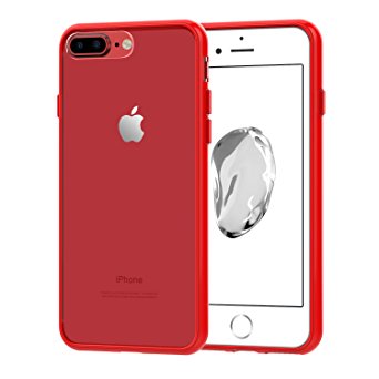 JETech Apple iPhone 7 Plus Case, iPhone 8 Plus Compatible, 5.5" Shock-Absorption Cover Bumper Anti-Scratch Clear Back (Red)