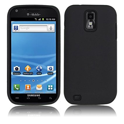 Cbus Wireless Black Hard Case   Black Silicone Skin Cover (2in1 Case) for T-Mobile Samsung Galaxy S II S2 / T989
