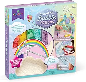 Craft-Tastic Bubble Bath Magic Potion Kit – Kids Bubble Bath, Bath Time Toys, Arts and Crafts for Kids, Potion Kits for Kids, Non-Toxic, Ages 4  with Help