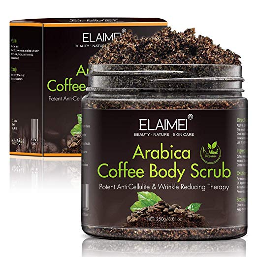 Arabica Coffee Scrub,100% Natural with Dead Sea Salt, Treat Uneven Skin tones, Acne & Eczema Treatment, Exfoliate Moisturize, Stretch Mark Scar & Cellulite Remover For Men And Women