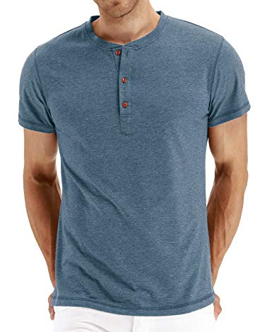 NITAGUT Mens Fashion Casual Front Placket Basic Long Sleeve Henley T-Shirts
