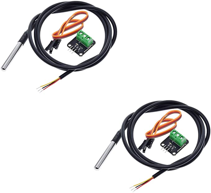 ICQUANZX 2pcs DS18B20 Temperature Sensor Module Kit with Waterproof Stainless Steel Probe for Raspberry Pi