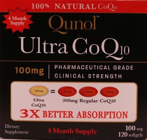 Qunol Ultra CoQ10-100% Soluble 100mg - 120 Softgels (Pack of 2)