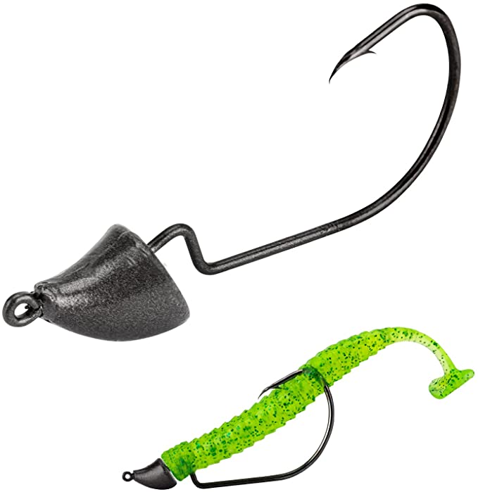 thkfish Bullet Jig Head Weighted Hooks for Bass Fishing Saltwater Freshwater Weighted Offset Hook Weedless 1/18 oz 1/12oz 1/8 oz 1/6 oz 1/4 oz 3/8 oz 1/2 oz