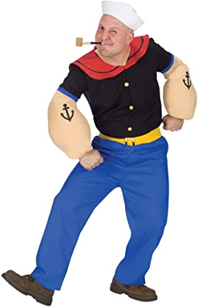 Fun World Costumes Mens Mens Popeye Costume, Blue, One Size