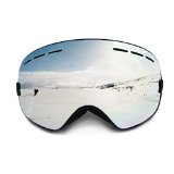 Hicool Pro Unisex Ski Snow Skate Snowboard Snowmobile Goggle with Mirrored Lens - Anti-Fog UV Protection Detachable Wide Spherical Goggle Lens
