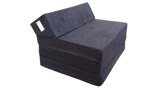 Fold Out Guest Chair Z Bed Futon Sofa for Adult and Kids folding mattress (Black)