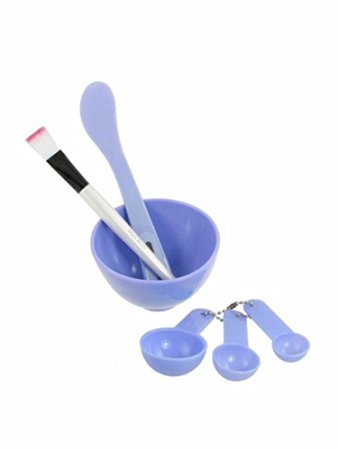 LIFECART 4 in 1 Facial DIY Mask Bowl Brush Spoon Tools Set Makeup Set-Purple