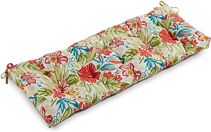 South Pine Porch AM5812-Breeze Breeze Floral 51-inch Outdoor Bench Cushion