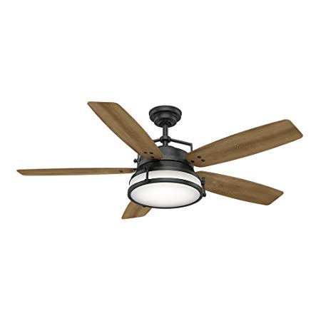 Casablanca 59359 Caneel Bay 56" Ceiling Fan with Light with Wall Control, Large, Aged Steel