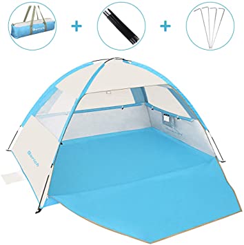 Gorich [2019 New Beach Tent, UV Sun Shelter Lightweight Beach Sun Shade Canopy Cabana Beach Tents Fit 3-4 Person