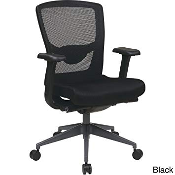 Office Star Products Pro-Line II ProGrid High Back Chair with Adjustable Arms Black