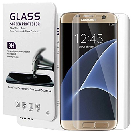 Galaxy S7 Edge Screen Protector,S7 Edge Screen Protector,S7 Edge Tempered Glass,Linycase [Full Coverage][9H Hardness][HD] Screen Protector for Samsung Galaxy S7 Edge-1 Pack