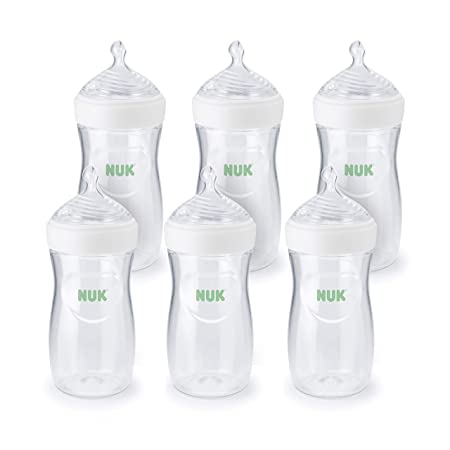 NUK Simply Natural Bottle with SafeTemp, 9 oz, 6 Pack, 1  Months