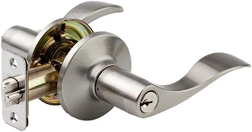 Master Lock WL0115 Wave Lever Keyed Entry Door Lock, Satin Nickel