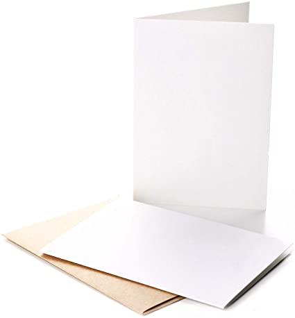 5 x 7" Blank Greeting Cards with Envelopes Set - Uncoated Heavyweight White Note Cards for Handmade DIY Wedding, Baby Shower, Bridal Shower, and more Occasion Cards(White 5 x 7)