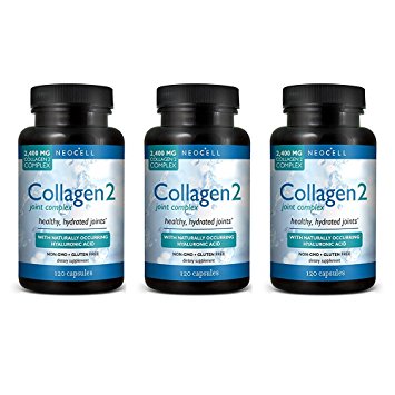 Neocell Collagen Type 2 Immucell Complete Joint Support Capsules, 2400 Mg, 3 Pack (120 Count Each)