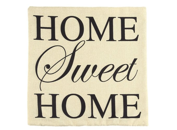 LINKWELL 18"x18" -Black Grey Home Sweet Home Simple Words Big Love- Burlap Cushion Covers Pillow Case