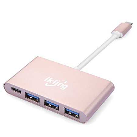 USB C Hub Power Adapter - ikling ik812S (2017 New Design) Ultra Slim Portable Aluminum USB C to USB A USB C Charging Adapter for MacBook, MacBook Pro 2016, Google Pixel, USB Type C Device Owner