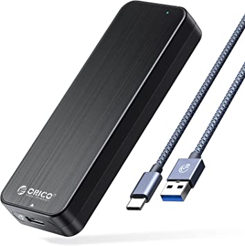 ORICO M.2 SATA SSD Enclosure 6Gbps SATA to USB-C Adapter USB3.1 Gen1 for M.2 SATA B-Key/B M Key SSD (2230/2242/2260/2280), M2 External NGFF SATA Case with Cooling Vest, UASP, Trim, Tool-Free- HM2