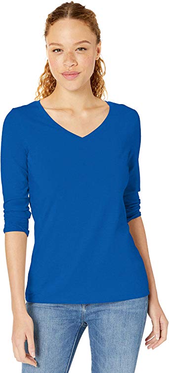 Amazon Essentials Women's Classic-Fit 3/4 Sleeve V-Neck T-Shirt