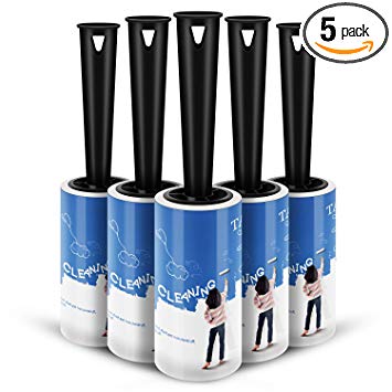 TASOON Lint Roller, Professional Powerful Pet Hair Remover, Easily to Tear, 300 Count Lint Roller, 5 Pack