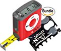 eTape16 ET16.75-DB-RP Digital Tape Measure, 16', Red, Inch and Metric & Authentic Wallet Ninja 18 in 1 Multi-purpose Credit Card Size Pocket Tool (Bundle)