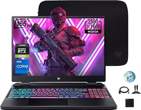 acer Predator Helios Neo Gaming Laptop, 16" WQXGA 165Hz IPS, Intel i7-13700HX 16-Core, NVIDIA GeForce RTX 4060, 64GB DDR5, 2TB PCIe SSD, RGB Backlit Keyboard, Thunderbolt 4, RJ-45, GM Accessories