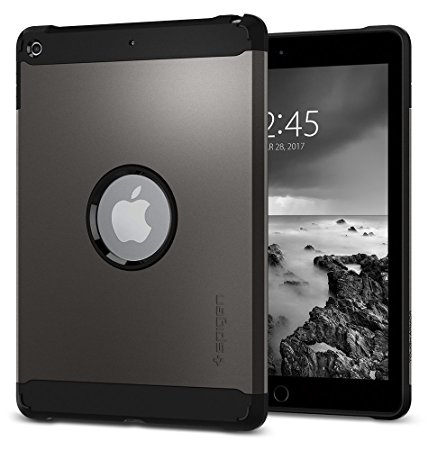 iPad 9.7 2017 Case, Spigen [Tough Armor] iPad 2017 5th Generation [Gunmetal] Extreme Heavy Duty Protection / Air Cushion Technology for New version iPad 9.7 inch Apple iPad 9.7 inch 2017 - Gunmetal (053CS22261)