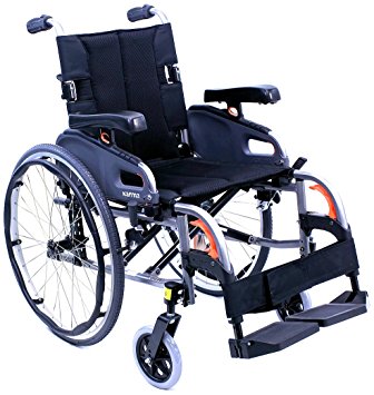 Karman Healthcare Ultra Lightweight Adjustable Wheelchair, Diamond Black, 18"x16"