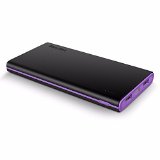 EasyAcc 2nd Gen 10000mAh Power Bank External Battery Pack 24A Smart Output Portable Charger for iPhone Samsung Tablets - Black and Purple
