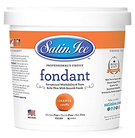 Satin Ice Orange Fondant, Vanilla, 2 Pounds
