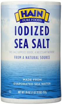 Hain Pure Foods Sea Salt Iodized -- 26 oz