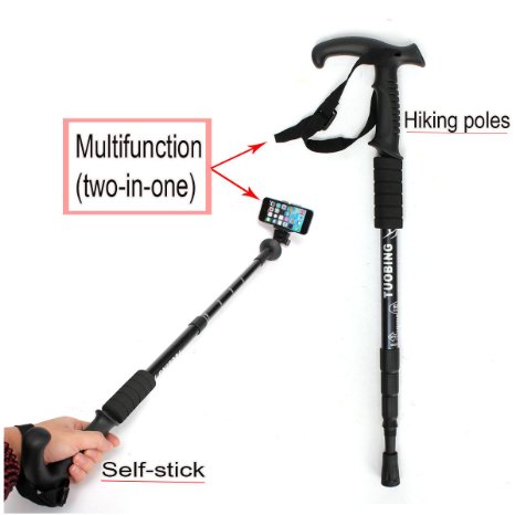 LOPEZ 2016 new Trekking Walking Stick Hiking Sticks multifunctional trekking pole camera Bluetooth camera artifact shank III