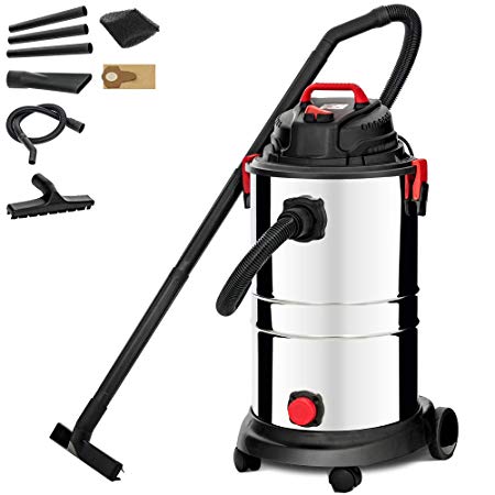 KUPPET Wet/Dry Vacuum Cleaner, Vac Portable Shop Vacuum with Attachments, 13 Gallon, 4 Horsepower, Stainless Steel Tank(1200W)