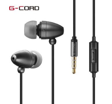 G-Cord In-Ear Earphones Stereo Sound Earbuds Noise IsolatingHands-Free Headphones withBuilt-inMic