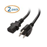 UL Listed Cable Matters 2-Pack Heavy Duty Computer Monitor Power Cord in 6 Feet NEMA 5-15P to IEC C13