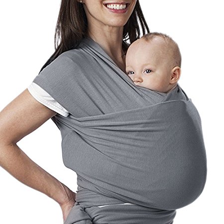 Lictin Baby Wrap Carrier Adjustable Breastfeeding Cover Cotton Sling Baby Carrier for Infants up to 35 lbs/16kg, Soft and Comfortable (Dark Gray)