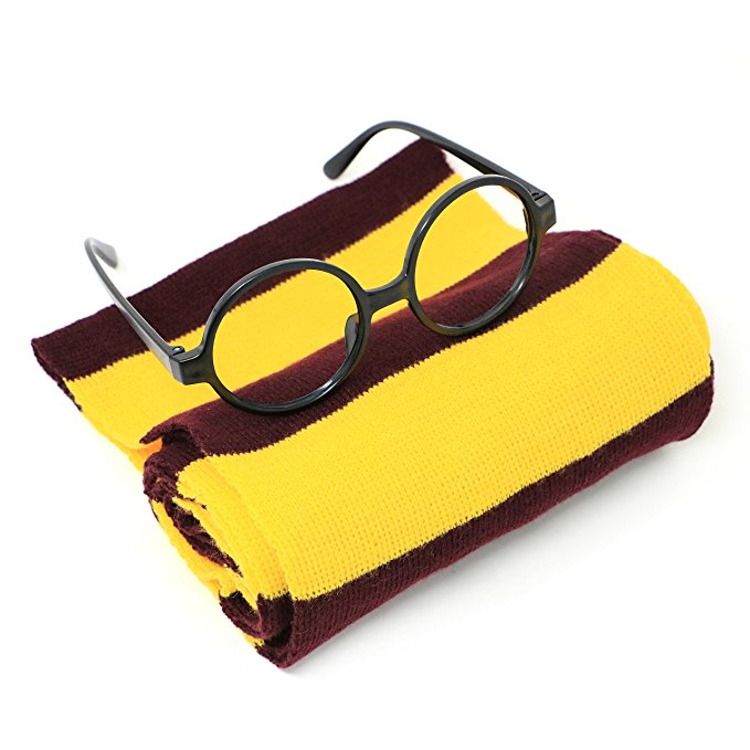 For Harry Potter Novelty Scarf and Glasses Costume Accessories for Halloween