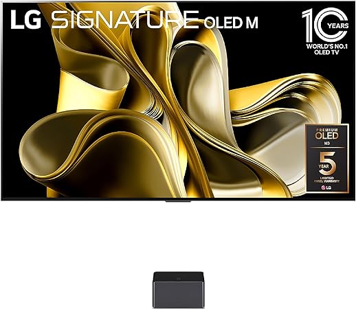 LG 97-Inch Class OLED M3 Signature Series, 4K Processor, Smart Flat Screen TV, with Wireless 4K Connectivity, Alexa Built-in (OLED97M3PUA, 2023 Model), Light Satin Silver